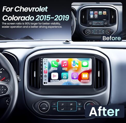 Android 13 [2GB+64GB] راديو ستيريو للسيارة مع CarPlay Android Auto لسيارة Chevy Colorado GMC Canyon 2015-2019، شاشة لمس 9 بوصة 5GWiFi Bluetooth GPS FM/RDS DSP SWC+Camera(AC تلقائي) in Kuwait