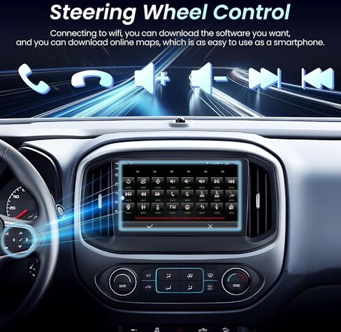 Android 13 [2GB+64GB] راديو ستيريو للسيارة مع CarPlay Android Auto لسيارة Chevy Colorado GMC Canyon 2015-2019، شاشة لمس 9 بوصة 5GWiFi Bluetooth GPS FM/RDS DSP SWC+Camera(AC تلقائي) in Kuwait