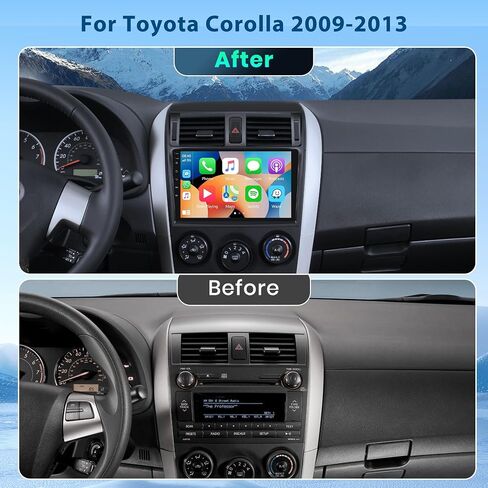 8 Core 2+64G Android Car Radio Car Stereo for Toyota Corolla 2009-2013 مع Carplay اللاسلكي Android Auto، وحدة رأس شاشة تعمل باللمس مقاس 9 بوصة مع وصلة مرآة WiFi Bluetooth GPS FM/RDS DSP AHD كاميرا احتياطية in Saudi Arabia