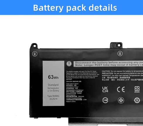RJ40G Laptop Battery Replacement for Dell Latitude 14 5420 Latitude 15 5520 Precision 15 3560 Series P137G P137G001 P104F P104F001 P104F002 075X16 01K2CF WY9DX 0WK3F1 0M3KCN 15.2V 3941mAh in Saudi Arabia
