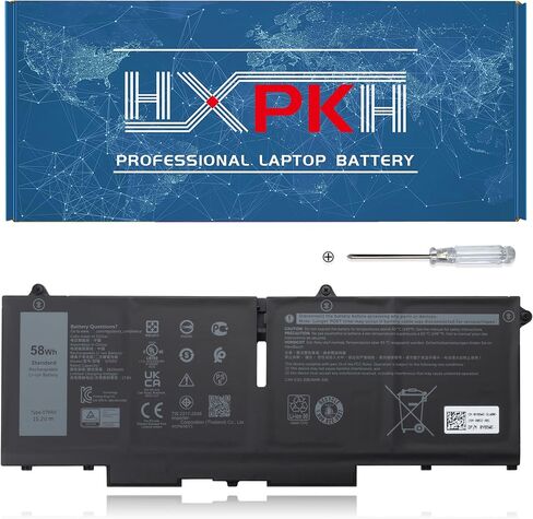 07KRV 58Wh بطارية كمبيوتر محمول لـ Dell P104F P104F005 P104F006 P137G P137G004 P137G006 ​​P137G005 Latitude 5330 5430 5530 7330 14 7430 15 7530 الدقة 3570 3750 سلسلة M69D0 بي في سي 0H4PVC 0Y86WG O7KRV in Kuwait