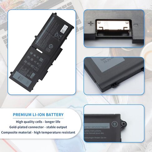 07KRV 58Wh بطارية كمبيوتر محمول لـ Dell P104F P104F005 P104F006 P137G P137G004 P137G006 ​​P137G005 Latitude 5330 5430 5530 7330 14 7430 15 7530 الدقة 3570 3750 سلسلة M69D0 بي في سي 0H4PVC 0Y86WG O7KRV in Kuwait