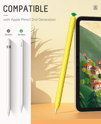 حافظة حامل أقلام الرصاص TiMOVO متوافقة مع قلم Apple الجيل الثاني، حافظة قلم رصاص من السيليكون، حافظة مضادة للخدش تناسب iPad Air 4 2020، iPad Pro 11/12.9 2020، iPad Pro 11/12.9 2018 - أصفر ليموني in Saudi Arabia