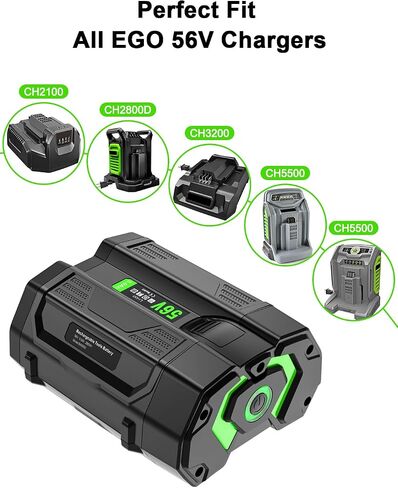 IEFUU New Replacement for EGO 56V Battery 5.0 Ah BA1400T BA1400, Compatible with All Power 56-Volt E GO Power+ Cordless Tools Lawn Mower, Leaf Blower, Chainsaw Lithium-Ion Batteries 5000mAh in Kuwait