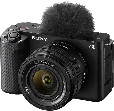 Sony Alpha ZV-E1 Full-Frame Vlog Mirrorless Lens Camera with 28-60mm Lens - Black (ILCZVE1L/B) + 4K Monitor + Pro Mic + 64GB Card + Filter Kit + Bag + NP-FZ100 Compatible Battery + More (Renewed) in Saudi Arabia
