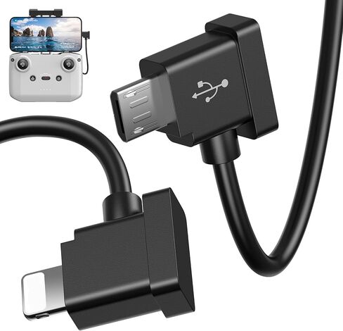 USB Micro to iOS DJI Remote Controller Cable for DJI Mavic Mini(1st Gen) Mini SE DJI Mavic Pro Spark 2 Pro Zoom Mavic Air OTG Data Cord for iPhone 14 Plus 13 Pro Max 12 XR (iOS Connector) 1FT in Saudi Arabia