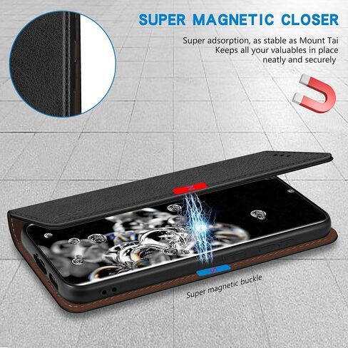 ZZXX for Samsung Galaxy S20 Wallet Case with [RFID Blocking] Card Slot Stand Strong Magnetic Leather Flip Fold Protective Phone Case for Samsung Galaxy S20 Case Wallet(Black-6.2 inch) in Saudi Arabia