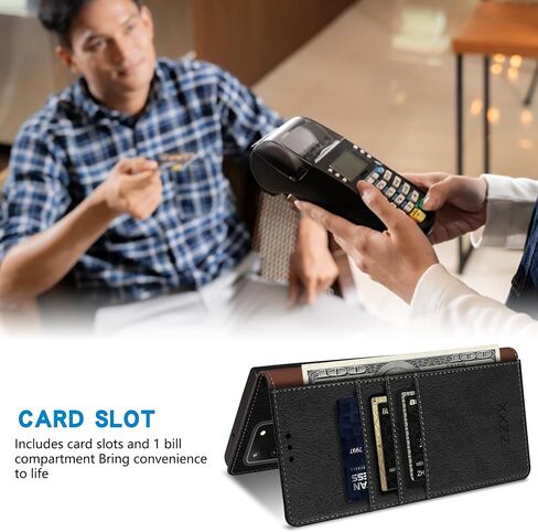 ZZXX for Samsung Galaxy S20 Wallet Case with [RFID Blocking] Card Slot Stand Strong Magnetic Leather Flip Fold Protective Phone Case for Samsung Galaxy S20 Case Wallet(Black-6.2 inch) in Saudi Arabia