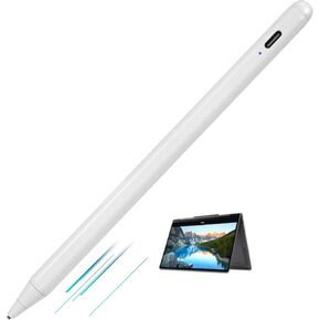 Active Stylus Digital Pen for Dell Laptop Touch Screen Pencil, Ultra Fine Tip Touch-Control and Type-C Rechargeable Stylus Pens for Dell Laptop Touch Screen,Good at Drawing and Sketching,White