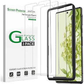 amFilm Screen Protector for Google Pixel 6, 0.26mm Thickness HD Clear, Anti-Scratch Bubbles-Free, Tempered Glass, 3 Pack