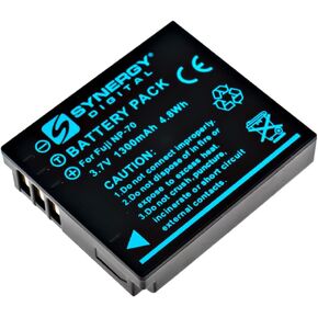 Synergy Digital Camera Battery, Compatible with Panasonic Lumix DMC-FX07 Digital Camera, (Li-ion, 3.7V, 1300mAh) Ultra High Capacity, Replacement for Fujifilm NP-70 Battery