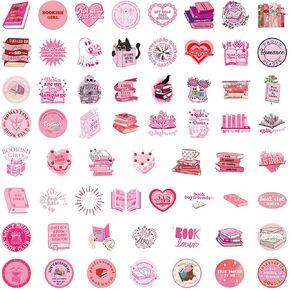 180PCS Pink Bookish Stickers, Reading Stickers Kindle Stickers, Pink Preppy Stickers Book Aesthetic Gifts for Book Lover Woman Girls Readers Vinyl Waterproof for Laptop Water Bottle Computer Phone