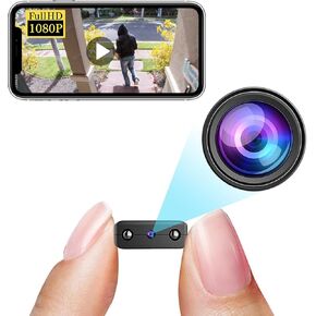 Smallest Wireless WiFi Battery Camera,HD1080P Concealed Camera with Video Recording Live Feed,Smart Baby Monitor with Night Vision,Motion Detection,Remote Viewing for Security with iOS Android APP