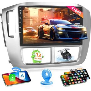 Car Radio for Honda Pilot 2006-2008: 4+64G Upgrade 9 inch 1280x800 HD Touch Screen 5GWiFi FM/AM/RDS - Head Unit with Wireless Carplay & Android Auto 1080P Backup Camera GPS Navigation Bluetooth SWC