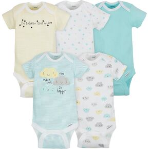 Gerber Baby 5 Pack Onesies, Clouds, 0-3