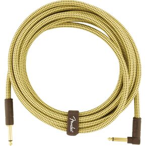 Fender Deluxe Series Instrument Cable, Straight/Angle, Tweed, 15ft