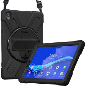 ProCase Lenovo Tab K10 10.3 Inch 2021 / M10 FHD Plus Case (2020 2nd Gen), Rugged Heavy Duty Shockproof Rotating Kickstand Protective Cover for 10.3" Tab K10 TB-X6C6L TB-X6C6F M10 Plus TB-X606F -Black