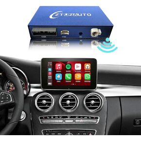 Wireless Carplay Retrofit Kit Decoder for Mercedes Benz NTG5.0 C Class(2014-2018) GLC Class(2016-2019), Support Wireless Android Auto, YouTube,Mirrorlink, Reverse Camera
