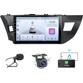 Car Stereo for Toyota Corolla 2GB+32GB 2014-2017 Wireless Carplay and Android Auto 4G+WiFi GPS Navigation 10.1 Inch Touchscreen Head Unit with HD Backup Camera/Bluetooth/Miror Link/MIC/RDS/FM/SWC in Kuwait