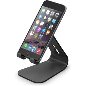 elago M2 Phone Stand [Silver] - Premium Aluminum, Angled for Video Calls, Cable Management, Aluminum Phone Stand Compatible with iPhones, Galaxy, and Other Smartphones