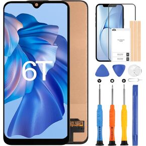 Screen Replacement for OnePlus 6T LCD Display, LCD Screen Replacement for OnePlus 6T A6010 A6013 6.41" Touch Screen Digitizer Assembly with Repair Kits