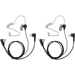 2 Pin PTT Mic Covert Acoustic Tube Earpiece Headset is Compatible with Motorola Two-Way Radio RMM2050 GP300 CP200 PR400 CLS1110 (Pack of 2)