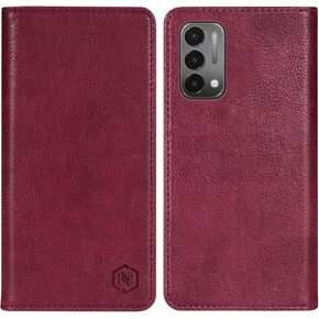 OnePlus Nord N200 5G Wallet Case with [RFID Blocking] Card Slot Stand Strong Magnetic Flip Fold Leather Protective Phone Case for OnePlus Nord N200 5G Case Wallet(6.49 inch-Brown)