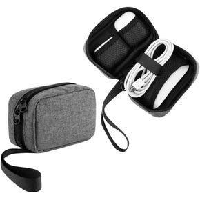 Soft Case Portable Electronic Accessories Travel Pouch for 35W Dual USB-C Port Compact Power Adapter, Earphone, Magic Mouse and Charger Cables, Small Organizer Storage Bag