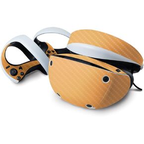 MightySkins Carbon Fiber Skin Compatible with Sony Playstation VR2 - Solid Orange | Protective, Durable Textured Carbon Fiber Finish | Easy to Apply & Change Styles | Made in The USA
