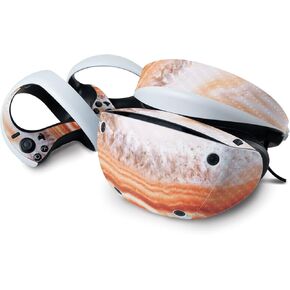 MightySkins Carbon Fiber Skin Compatible with Sony Playstation VR2 - Orange Quartz | Protective, Durable Textured Carbon Fiber Finish | Easy to Apply & Change Styles | Made in The USA
