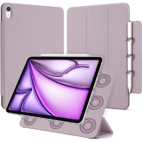 for iPad Air 13 inch M4/M3/M2 Case (2026/2025/2024,Model A3268/A3269/A3271), Auto Sleep/Wake and Magnetic Closure, Slim Trifold Stand Case, PU Leather Cover, Support Apple Pencil Pro, White in Kuwait