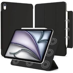 for iPad Air 13 inch M2 Case (2024 Released,Model NO.A2898/A2899/A2900), Auto Sleep/Wake and Magnetic Closure, Slim Trifold Stand Case, PU Leather Cover, Support Apple Pencil Pro, White