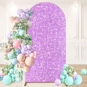 Arch Cover Set of 3 Sequin Wedding Arch Backdrop Cover 7.2FT 6.6FT 6FT Pink Gold Sparkle Arch Covers Stretchy Backdrop Chiara Backdrop Cover Spandex Arch Stand Covers for Balloon Arch Decor