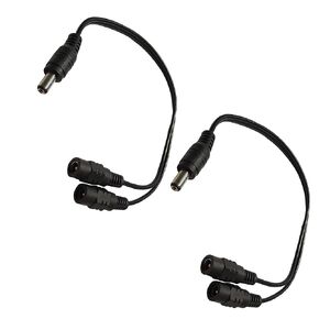 DC Y Splitter Cable 1 Male to 2 Female 5.5mm x 2.1mm DC Power Extension Adapter Cable for Surveillance,Camera,Router 30cm/11.81inch 2pcs