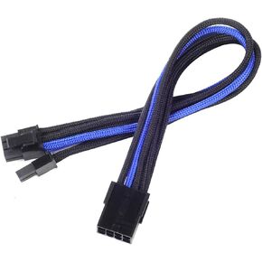 Silverstone PP07-PCIBA Sleeved Power Supply Extension Cable with 1 x 8-pin PCIe to 8-pin PCIe Connector, Black and Blue, SST-PP07-PCIBA