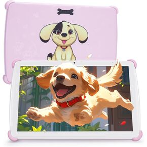 Kid Tablet, Android 13 Tablet 10 Inch for Kids 3-7 with 4GB RAM 64GB ROM, WiFi 6, 5000mah Battery, GMS, 2.0MP + 5.0 MP (Pink)