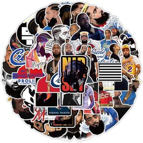 Nipsey Stickers HussIe Rapper - 50 PCS Vinyl Memorial Decal Photocard Set for Water Bottles, Laptops, Phone