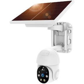 2K Wireless Cameras for Home/Outdoor Security Cameras,355°PTZ,Solar Panel Battery Powered Surveillance System Kit Spotlight & Siren/2.4G WiFi/Color Night vision/2-Way Talk/PIR Detection（P6）