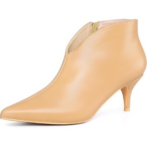 Perphy Pointed Toe V Cutout Stiletto Heel Ankle Booties for Women