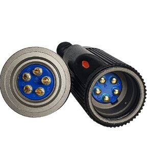 Military Audio Connector U-229/U (Injection Body) &U-183/U 1Set(MIL-C-55116, 6Pin Male&Female for PRC-148,152) 164-183-6, 164-229-6-4, Without Cable [Made in Korea]