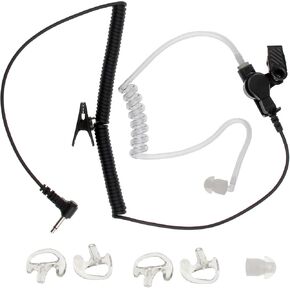 2.5mm Radio Speaker Mic Jacks with Two Pair Medium Earmolds(Left and Right) Surveillance Listen Only Earpiece Covert Acoustic Coil Tube Headset for Walkie Talkies Ham Transceiver 2.5mm Jack