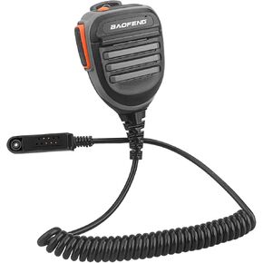 BAOFENG Waterproof Microphone,Handheld Remote Shoulder Speaker walkie talkie mic for UV-9R Plus UV-9RPRO UV-9G GMRS-9R UV-XR GT-3WP BF-A58 BF-9700 R760 Waterproof Two Way radio mic (Black*1 pack)