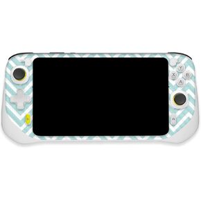 MightySkins Carbon Fiber Skin Compatible with Logitech G Cloud Gaming Handheld - Aqua Chevron | Protective, Durable Textured Carbon Fiber Finish | Easy to Apply | Made in The USA