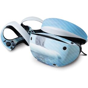 MightySkins Carbon Fiber Skin Compatible with Sony Playstation VR2 - Polar Drift | Protective, Durable Textured Carbon Fiber Finish | Easy to Apply & Change Styles | Made in The USA