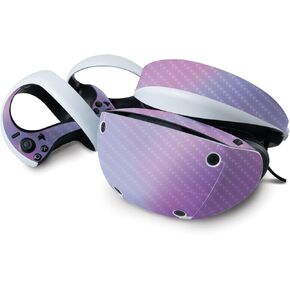 MightySkins Carbon Fiber Skin Compatible with Sony Playstation VR2 - Purple Fog | Protective, Durable Textured Carbon Fiber Finish | Easy to Apply & Change Styles | Made in The USA