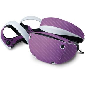 MightySkins Carbon Fiber Skin Compatible with Sony Playstation VR2 - Solid Purple | Protective, Durable Textured Carbon Fiber Finish | Easy to Apply & Change Styles | Made in The USA