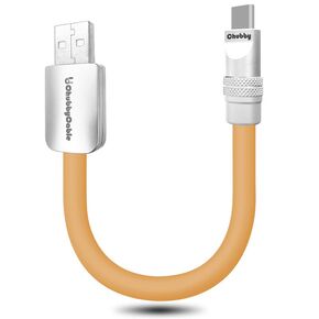 chubbycable Cute Chubby - Power Bank Friendly Cable Durable Fast Charging Cord Short USB C Cable Phones Tablets Ultra-Thick Silicone Charger, Orange, Type-C to Type-C, 20 inch