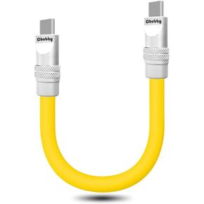 chubbycable Cute Chubby - Power Bank Friendly Cable Durable Fast Charging Cord Short USB C Cable Phones Tablets Ultra-Thick Silicone Charger, Orange, Type-C to Type-C, 20 inch in Saudi Arabia