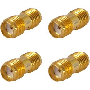 axhsunetc 4PCS SMA Connectors Cable Connector SMA Female to Female RF Coax Adapter Kit All Copper for WiFi Antenna Coaxial Extension Cable SMA-KK Wireless LAN Devices Ham Radio