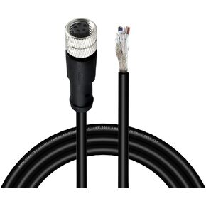 M8 Connector Aviation Sensor Cable - Female 3 Pin Right Angle 6.5Ft/2M Aviation Socket Shielded Electrical Cable for Industrial Automation Control,Fieldbus Module,Device Network